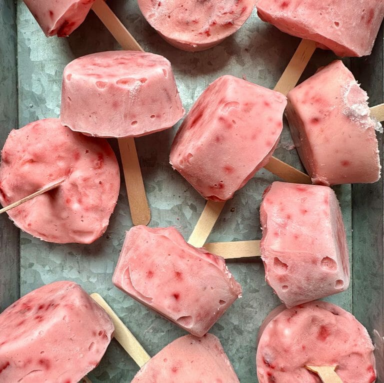 Frozen fruit yoghurt pops