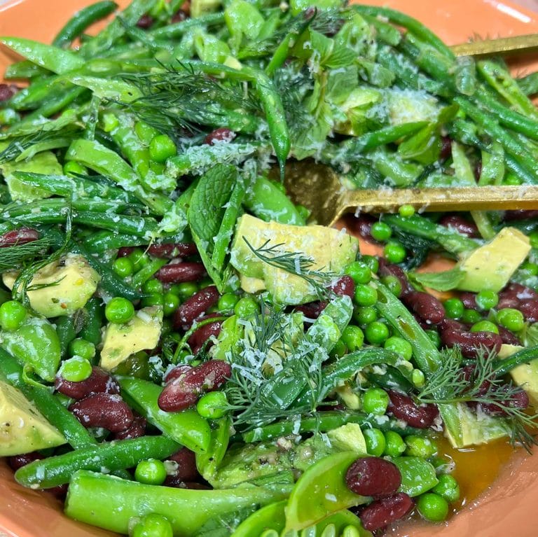 Bean & avocado salad with lime dressing