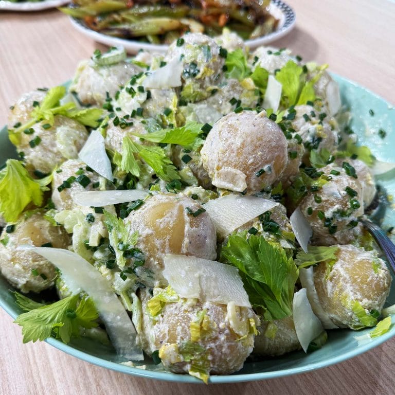 Celery heart & potato salad with sour cream dressing