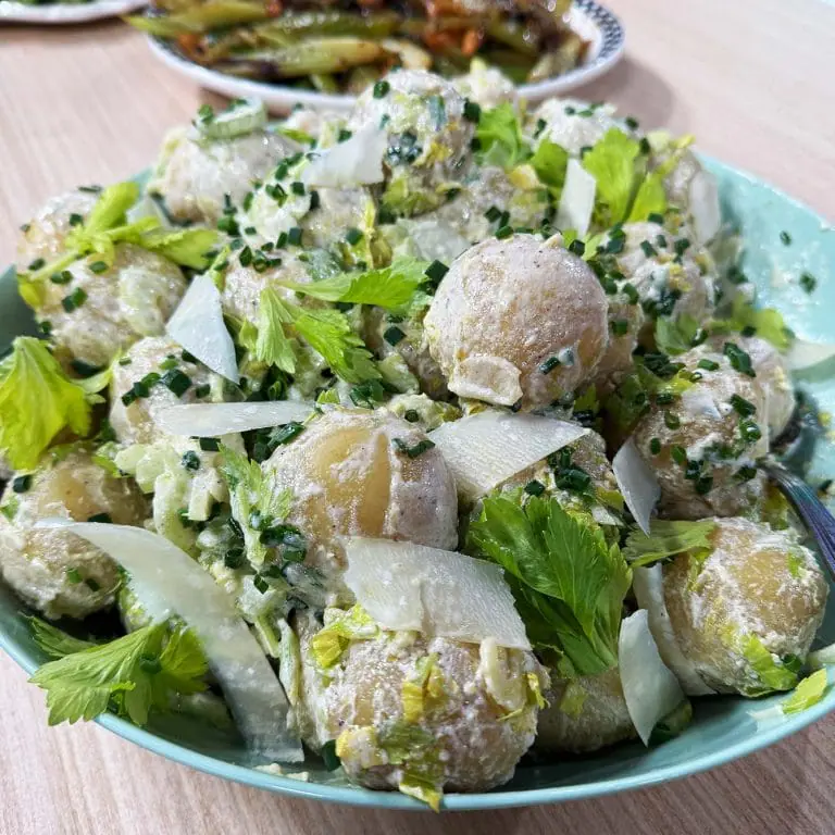 Celery heart & potato salad with sour cream dressing