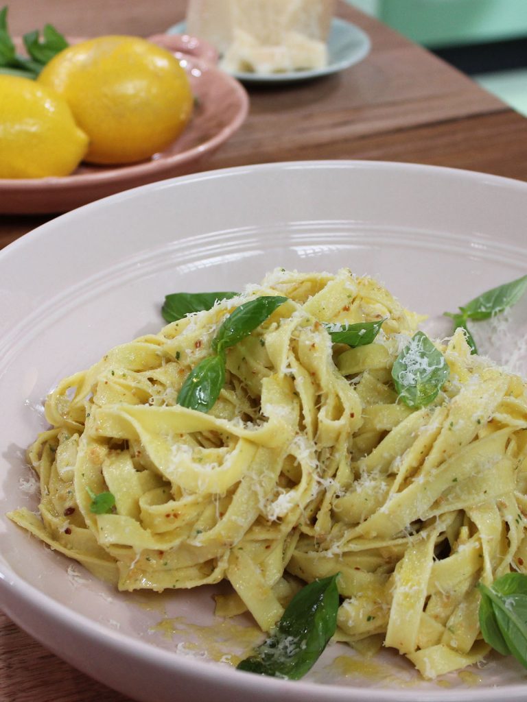 Donna’s fettuccine with lemon pesto