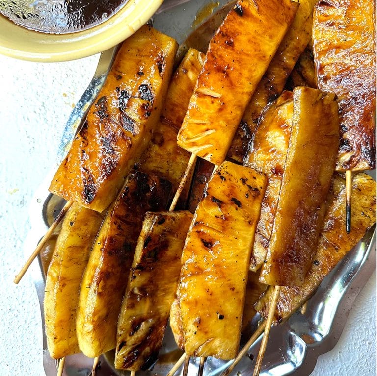 Grilled teriyaki pineapple