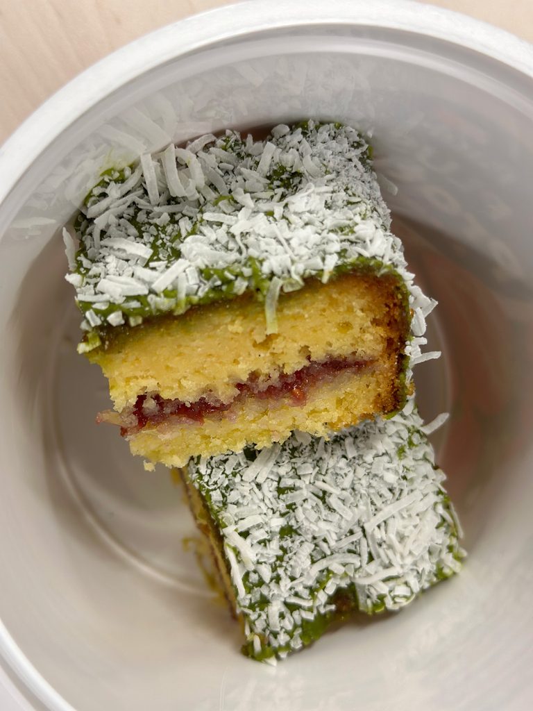 Matcha lamington cake