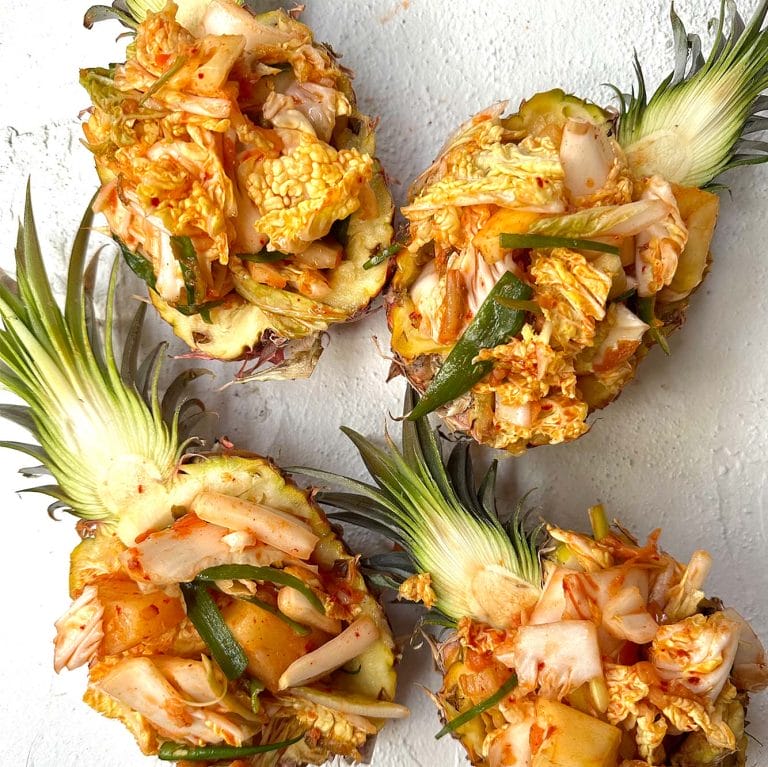 Pineapple-kimchi salad