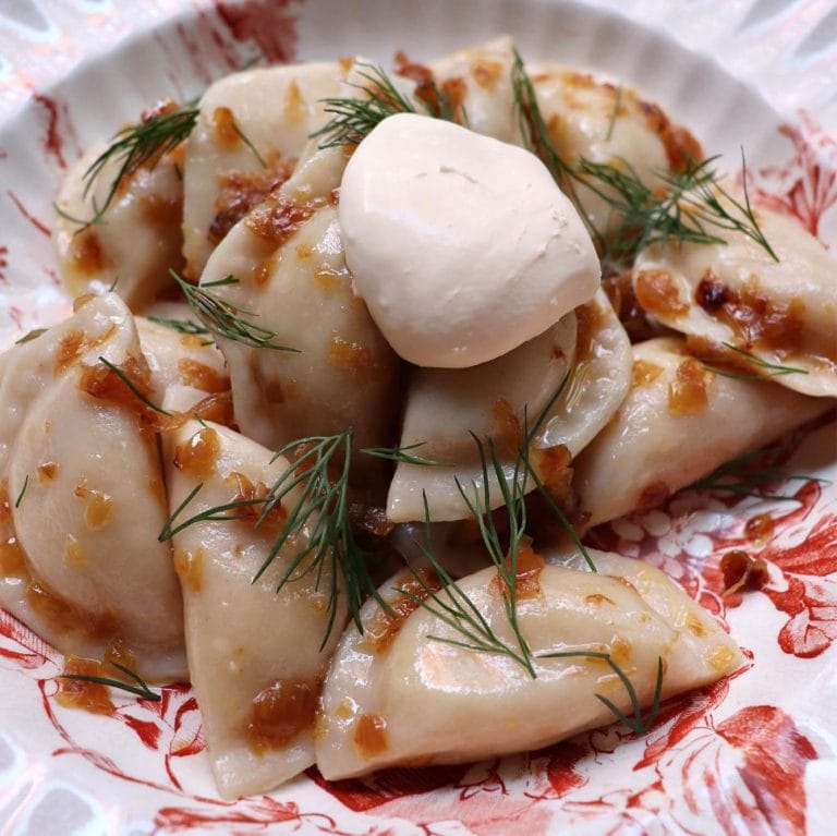 Potato vareniki (dumplings)