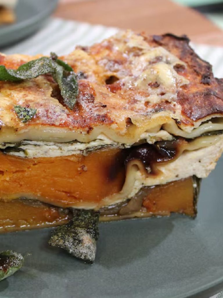 Pumpkin, sage and ricotta lasagne