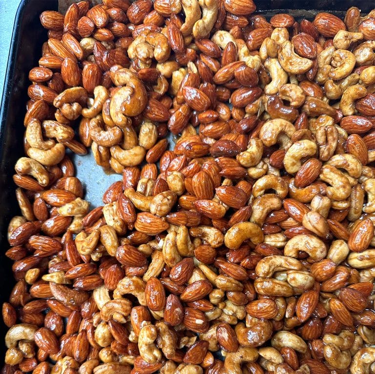 Spiced honey roasted almonds and cashews